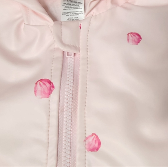 LITTLE ME Cotton Lined Raincoat with Bow Accent in Pink Floral 18mo - Picture 7 of 16